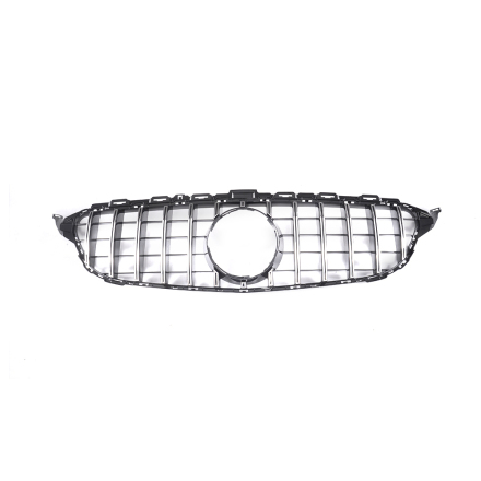 Silver AMG GTR Grill till Mercedes-Benz C-Klass W205 och S205 med AMG Paket, UTAN Kamera hl, Passar ej C63 (Stjrna medfljer ej, original passar) 2015-2018