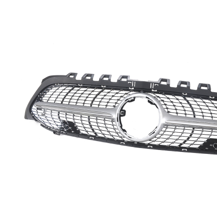 Silver ABS grill till Mercedes-Benz A-Class W177 och V177, Sedan och Hatchback (Utan kamera hl)